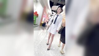 【KFC】镂空裙少妇逛街买奶茶。白色内内低角度前后CD ipcam 3