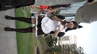 【xxn-117】碧蓝航线女仆装小姐姐..黑色过膝袜粉内裤被抄底 ipcam 1