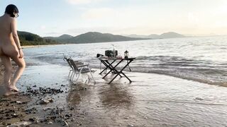 ヌードキャンプやビーチでの散歩、油絵のビキニ ipcam 1 (1)