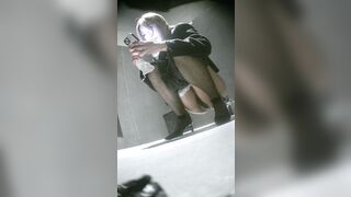 オンライン限定プレ​ミア：[パノラマバートイレショット] 黒ストッキングとハイヒールを履いたさまざまな美しい女性をフィーチャー ipcam (3)