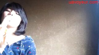 巨乳Cちゃんあそこで温めたバナナをパクッ jvip 01-280426